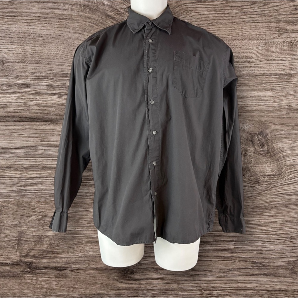 Wrangler Shirt Mens XL Long Sleeve Grey Button Up (17)